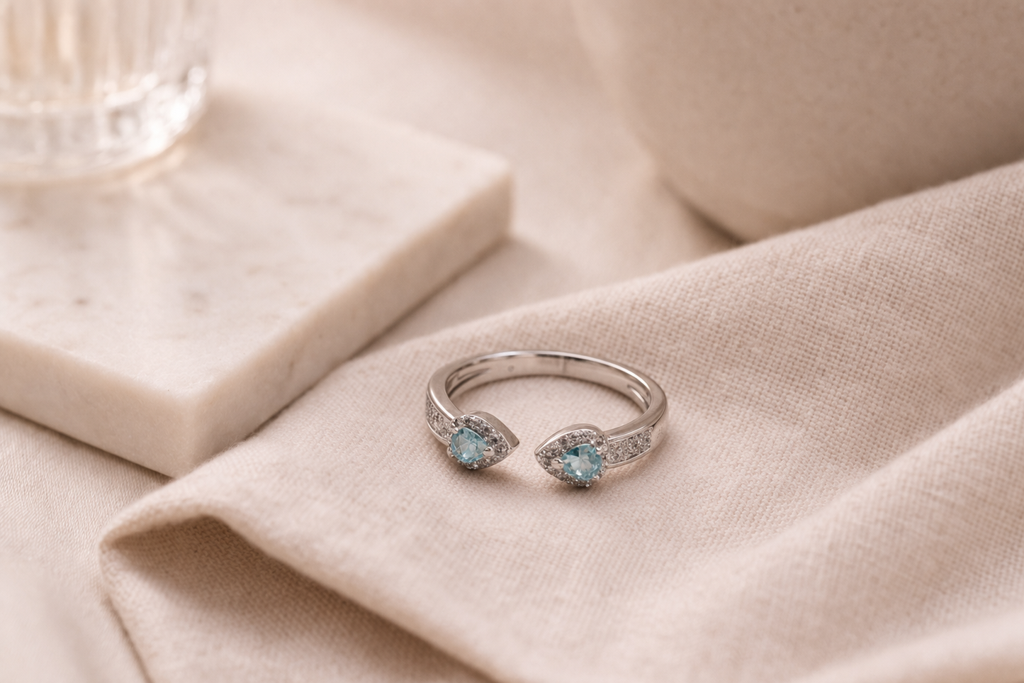 Blue Pear Open-Ring