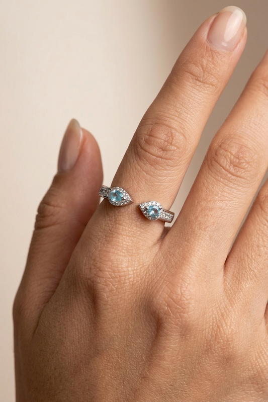 Blue Pear Open-Ring