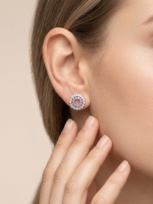 Silver Sunburst Studs