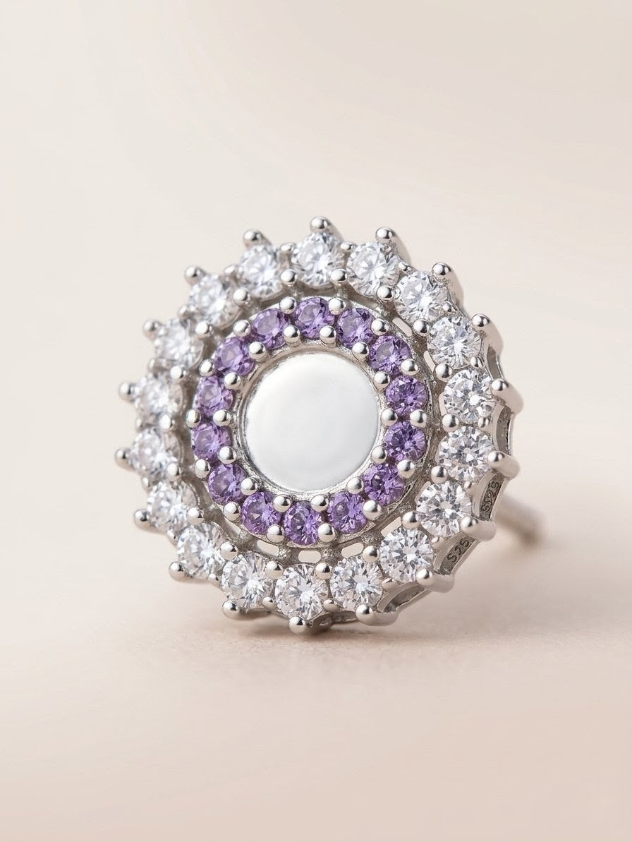 Silver Sunburst Studs