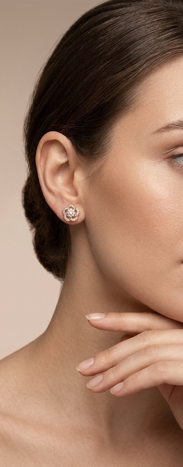 Rose Gold Floral Studs