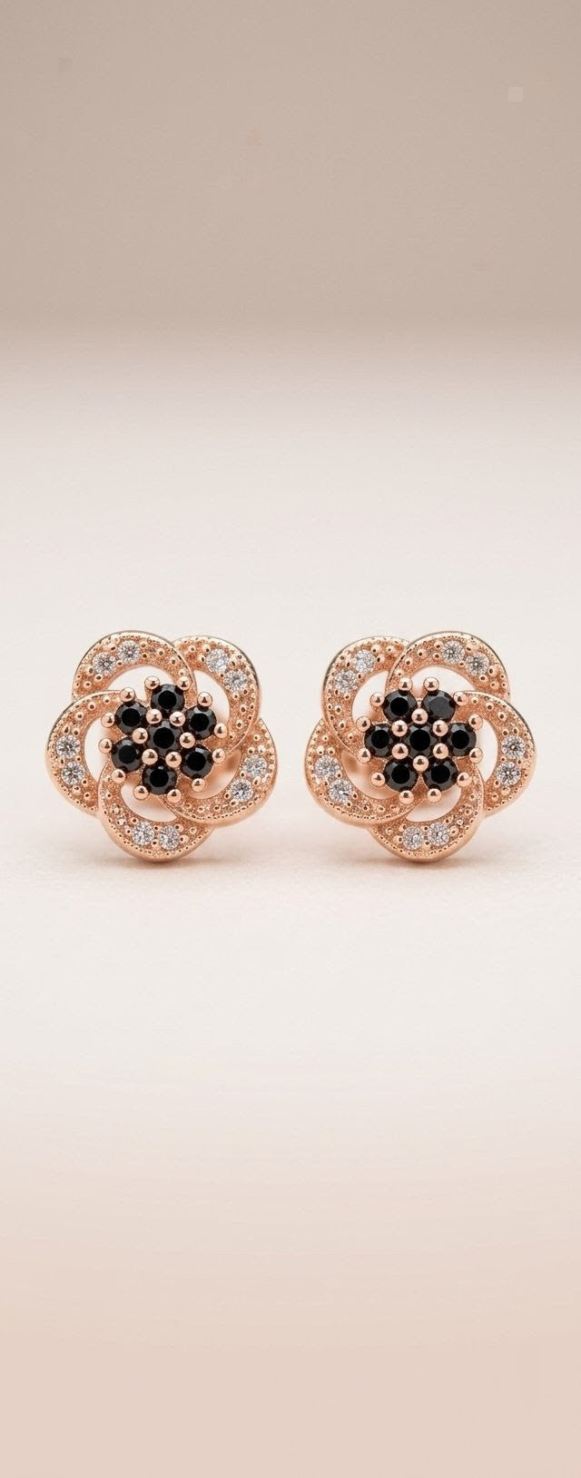 Rose Gold Floral Studs