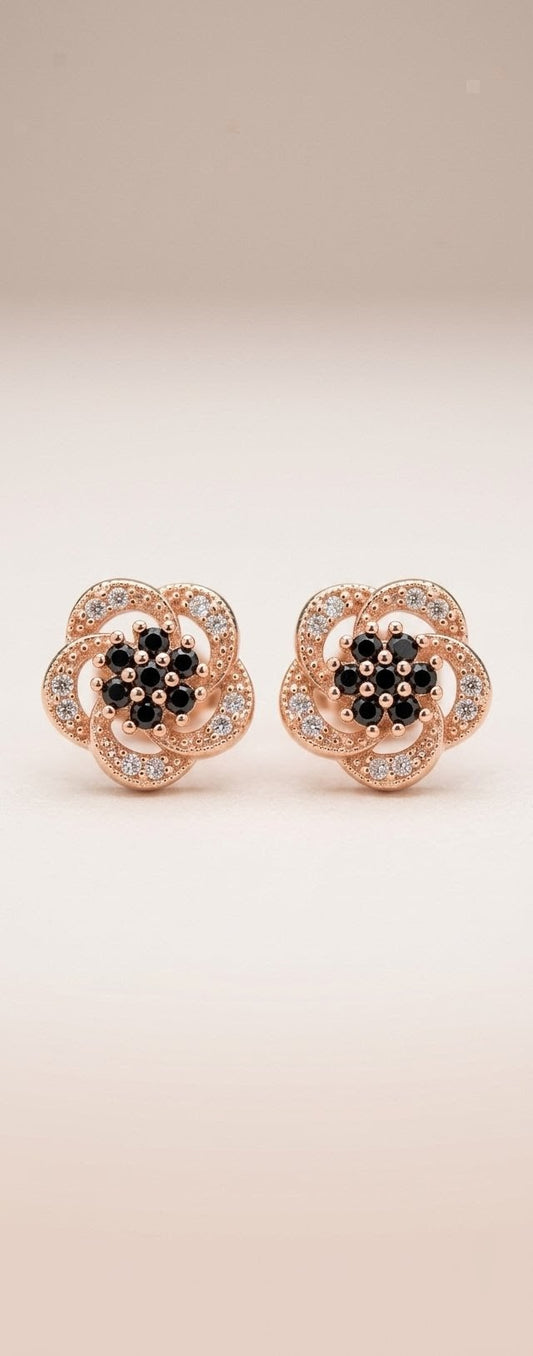 Rose Gold Floral Studs