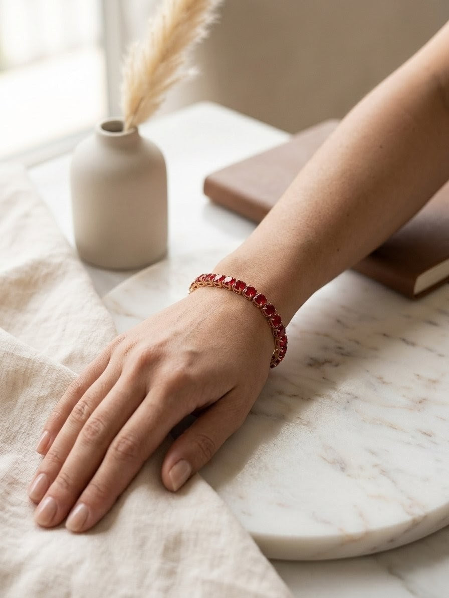 Ruby Red Tennis Bracelet