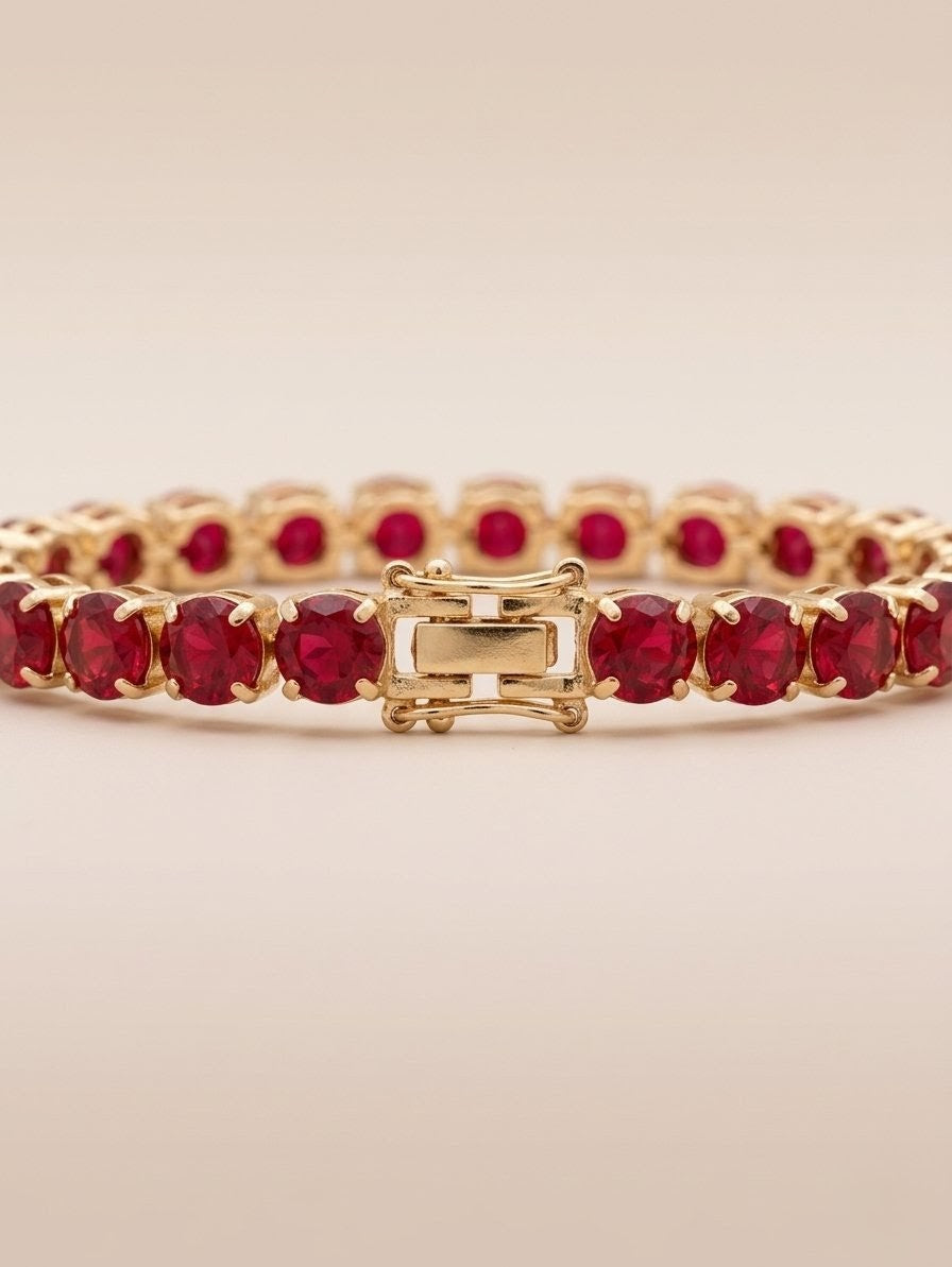 Ruby Red Tennis Bracelet