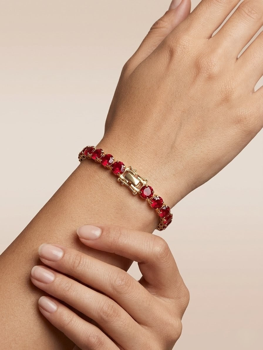 Ruby Red Tennis Bracelet