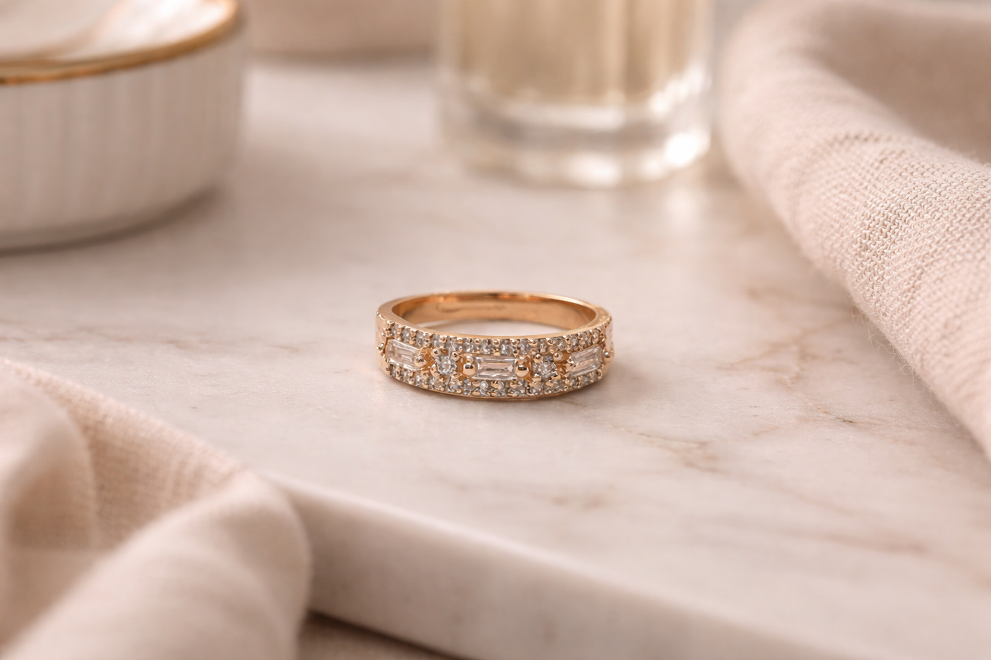 Sparkling Baguette Ring