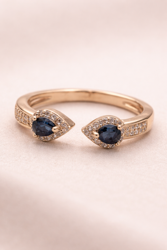 Midnight Pear Ring