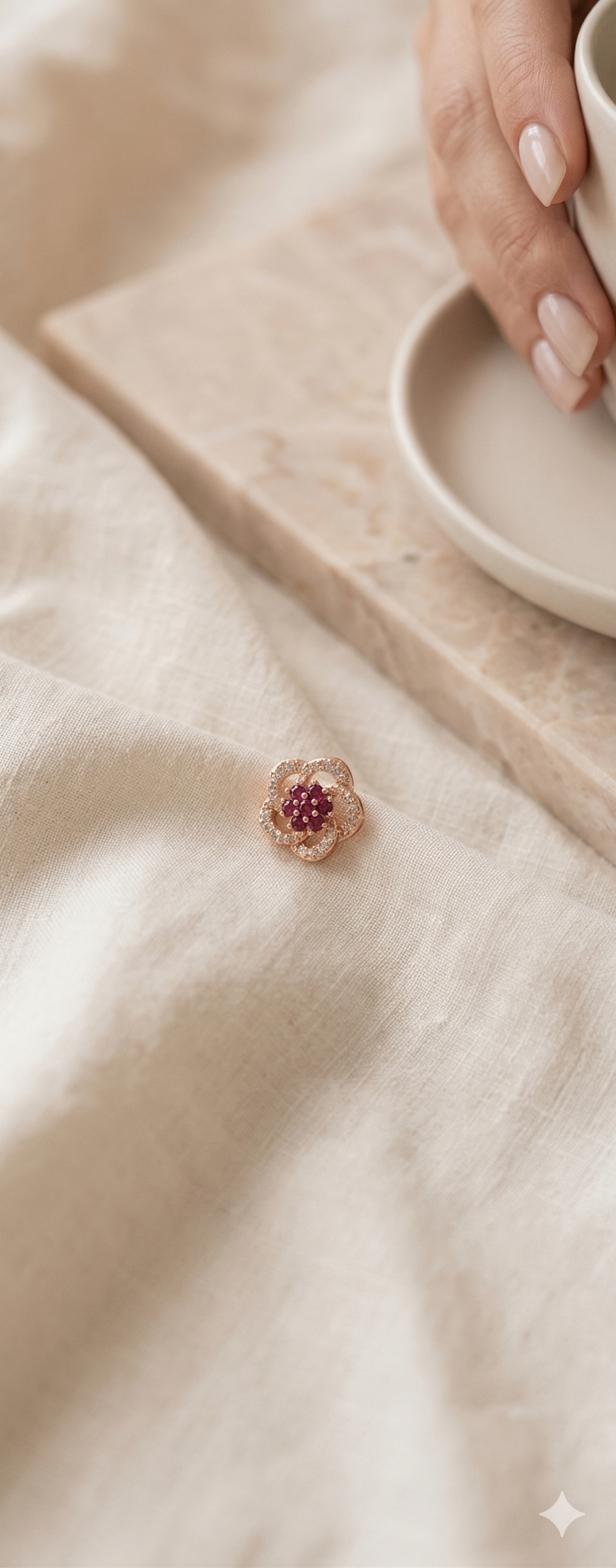 Rose Gold Floral Studs