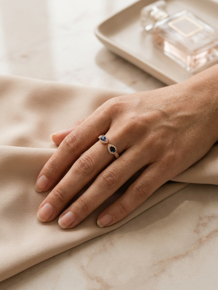 Midnight Pear Ring