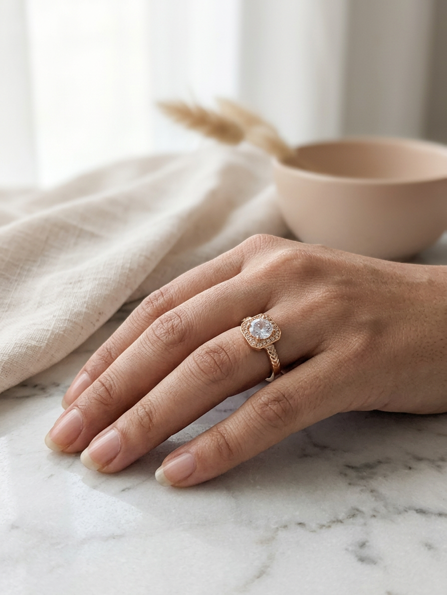 Rose Chevron Ring