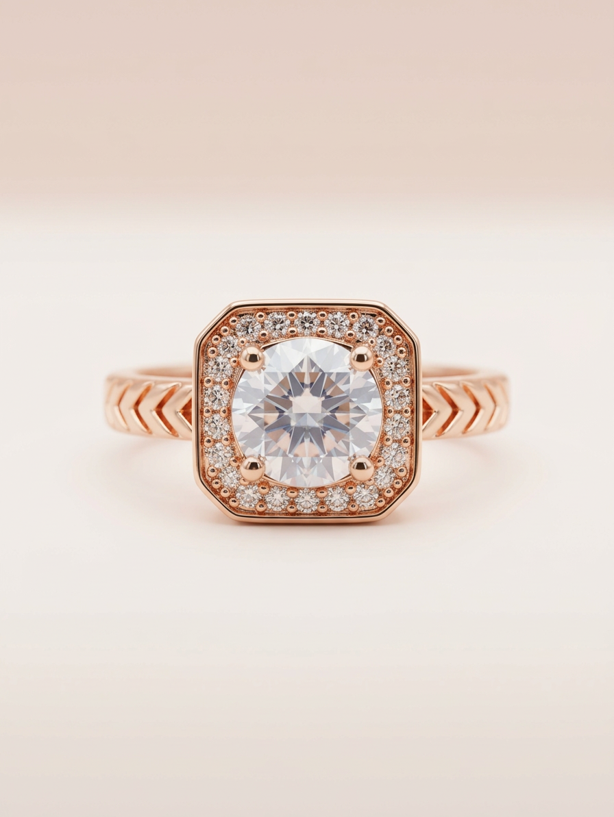 Rose Chevron Ring