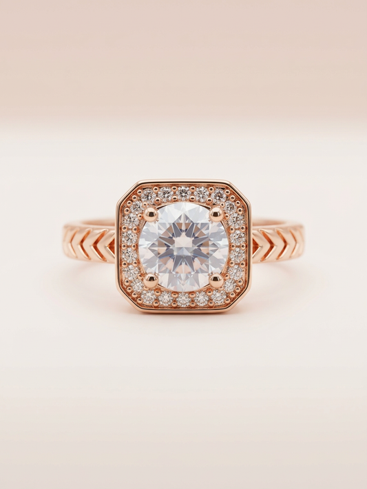 Rose Chevron Ring
