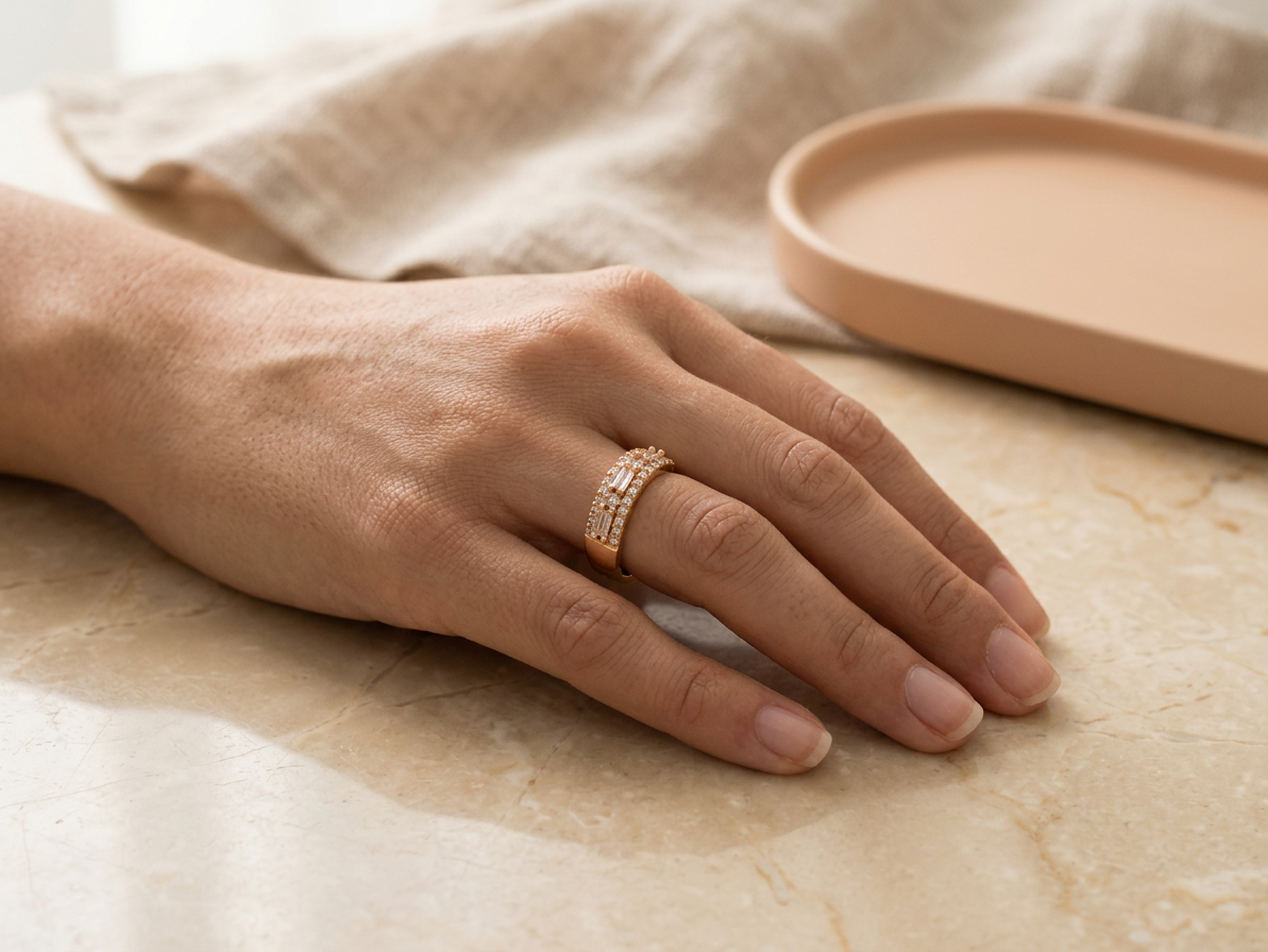 Sparkling Baguette Ring